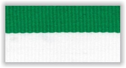 Stuha na medaile s karabinkou - zelenobílá