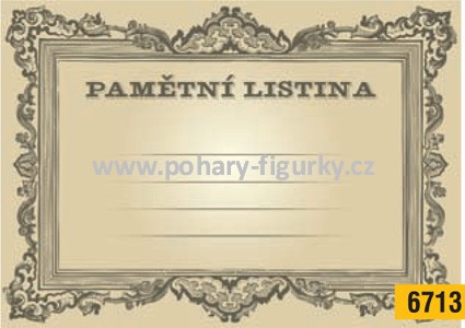 pamětní listina 6713