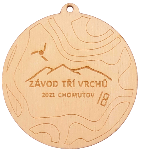 Medaile dřevěná DRM050 - průměr 50 mm