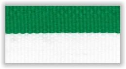 Stuha na medaile s karabinkou - zelenobílá