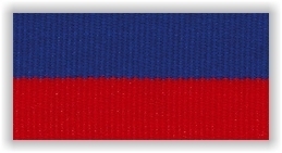 Stuha na medaile s karabinkou - modročervená