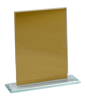 Skleněná plaketa zlatá v dárkové krabičce 68350